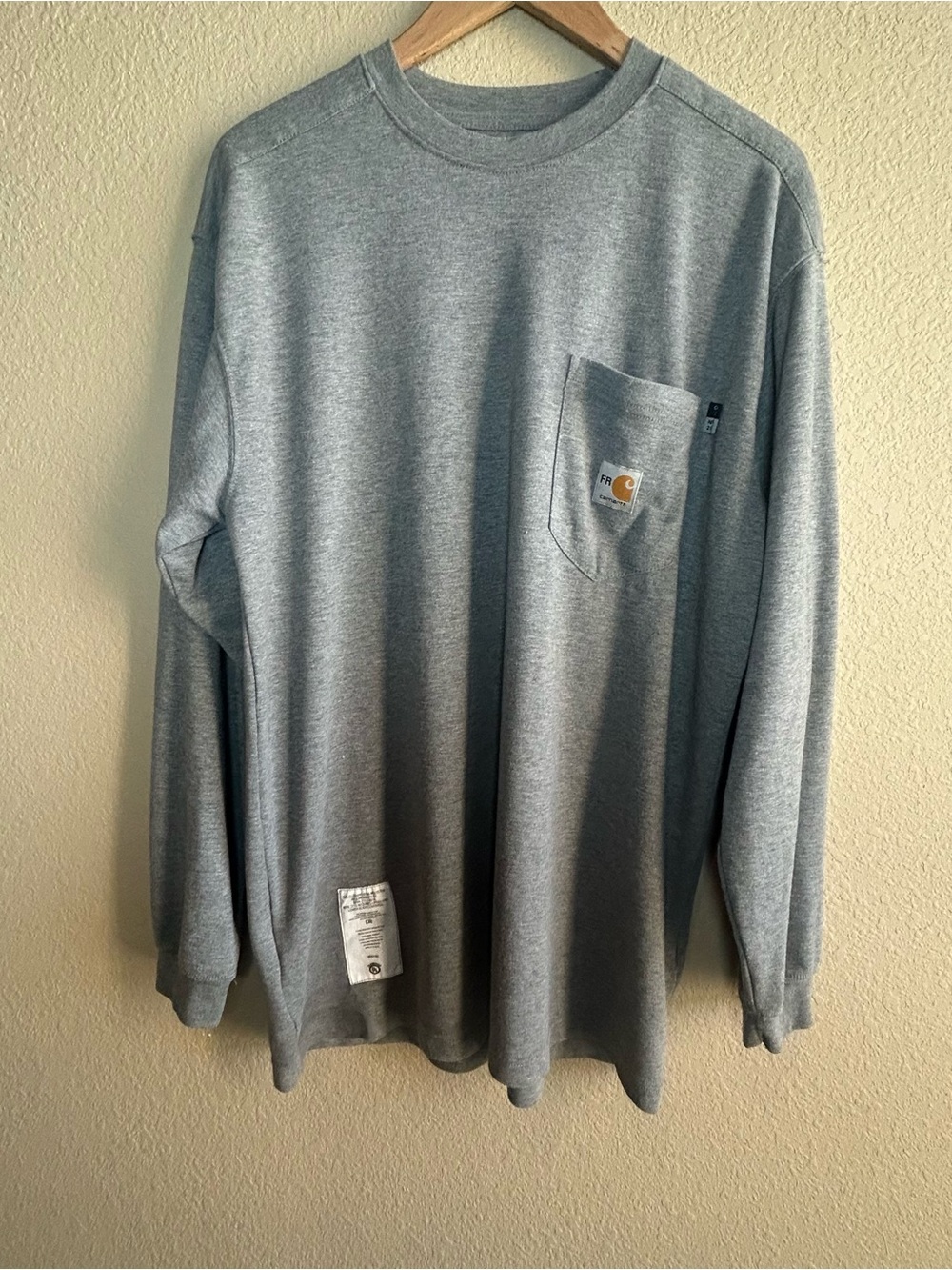 Carhartt FR Fire Retardant Long Sleeve Pocket TopGray Size L Utility Workwear